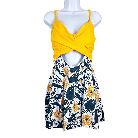 Womens 2XL Floral Print Backless Swimdress Tummy Control Beach Pool Sexy - Picture 4 of 11